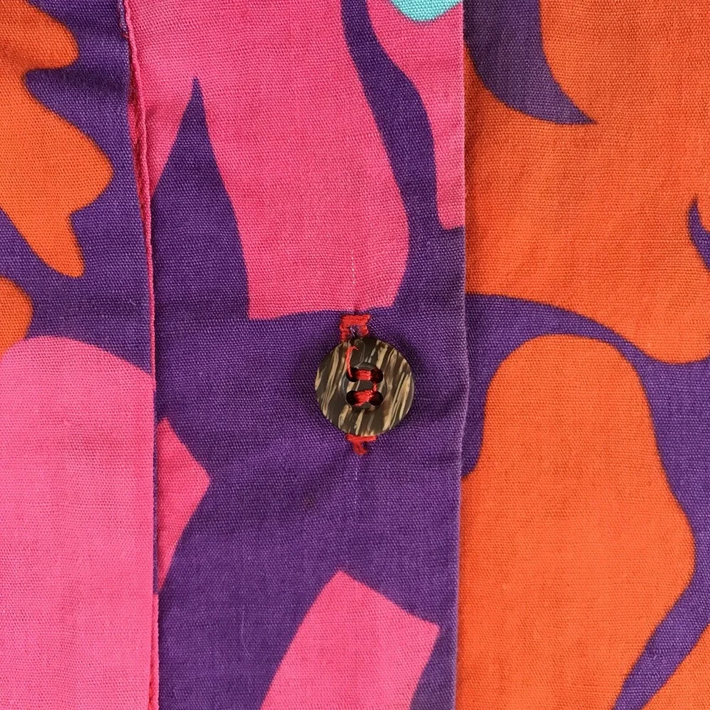 Vintage Made In USA Jimmy Jems Hawaiian Button Down Shirt Size Small